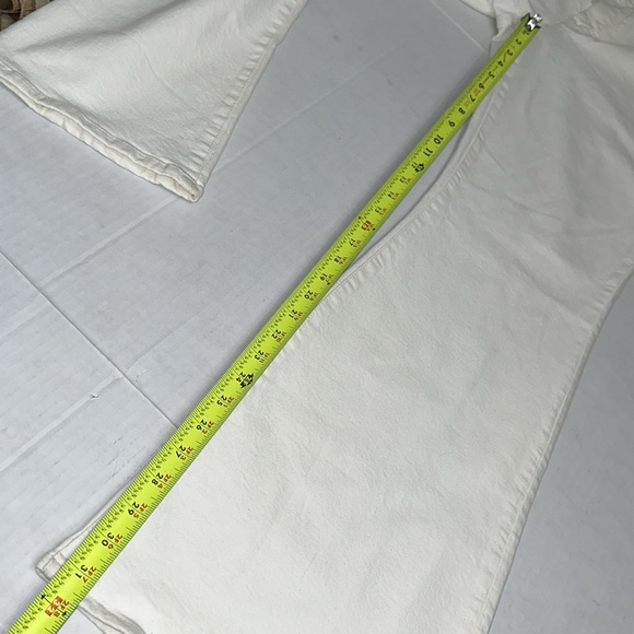 Madewell Flea Market Flare Jeans Size 33 High Rise Wide Leg Cream Festival Boho - Picture 15 of 16